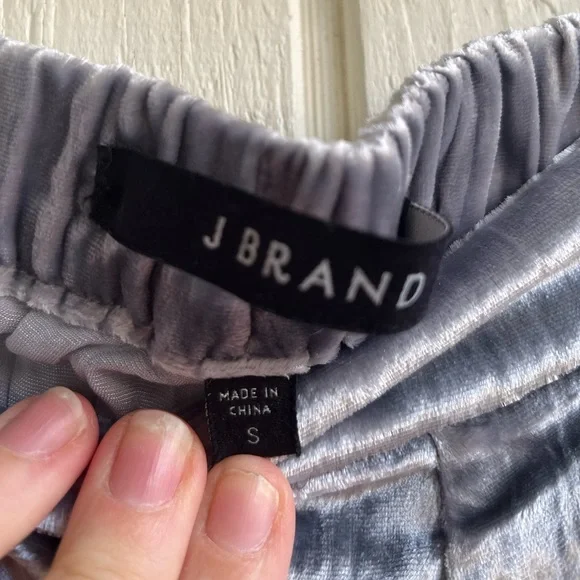 J Brand Crushed Velvet Silk Pull On Pants in Dark Whistle - Picture 2 of 8